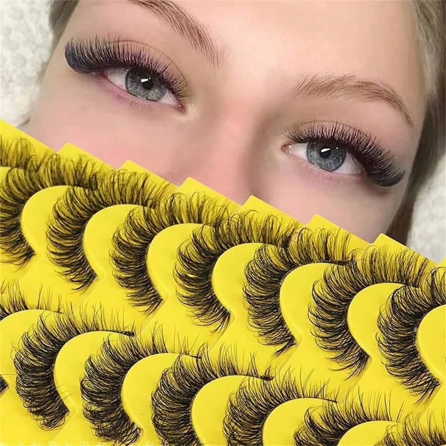 30Pairs/3Pack Faux Mink Eyelashes False Eyelashes Fluffy Lashes Dramatic Volume Lashes Natural Long Eyelashes Makeup - Cat Eye Lashes - View 1