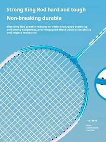 1 Pair Badminton Racket Alloy Frame Durable Set, Suitable For Amateur Adults Students Recreation Training, (2 Colors Couple Gift Pack Randomly Included) - Multicolor - View 7