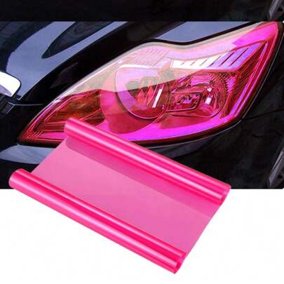 Automobile Headlight And Taillight Tinted Film Cover, Pink Color, 30cm X 60cm