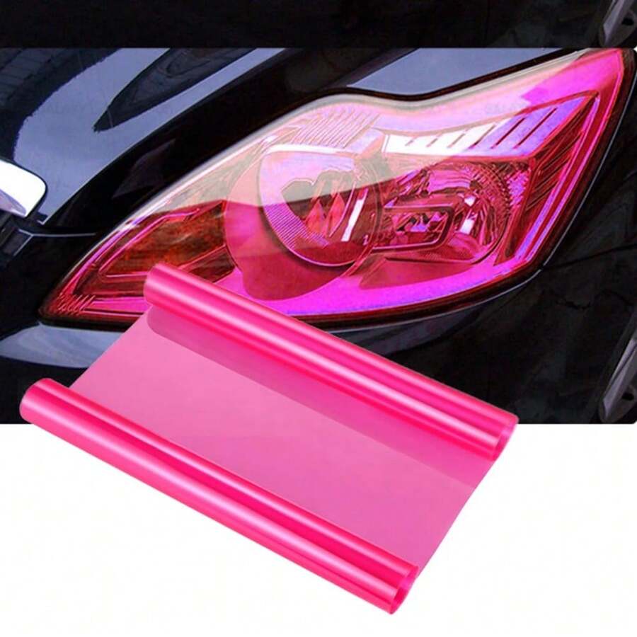 Película tintada para cubrir faros delanteros y luces traseras de automóvil, color rosa, 30 cm x 60 cm