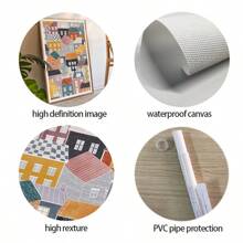 6pcs Set Frameless Graduation Album Cover Canvas Poster, Vibrant Anime Design With " Graduation" Text, Perfect For Home, Office, Bar, Cafe, Hotel Decor, Cafe Decoration | Anime Style Poster | Durable Canvas Material, Poster