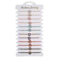 12 Stücke einstellbare, bunte Blumen-Perlen-Armbänder, modischer, boho Strand-Stil Harz-Armbänder Schmuck für Frauen & Mädchen, geeignet für den täglichen Gebrauch, Reisen, Radfahren, Fotografie, Partys, als Geschenk zu Thanksgiving, Valentinstag, Abschluss, Muttertag