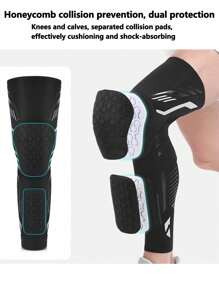 1 pièce, équipement de protection sportif et de fitness, protection étendue anti-collision des genoux pour le cyclisme, le basketball, le football, protection de la jambe antidérapante, équipement de protection des genoux respirant sous pression