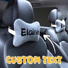Personalized Customization Of Four Color Background Text Car Neck Pillows - Comfortable Driving Support, Hand Wash, Perfect Gift For Friends&Family, Suitable For All Car Models, Suitable For Daily Use, April Fool's Day, Independence Day, Anniversaries, Women's Day, Labor Day, Valentine's Day, Thanksgiving, Halloween, Christmas, Coming Of Age Ceremony, Easter, Mother's Day, Birthdays, Father's Day, Graduation Ceremonies, Etc. - Upload Pictures to Customize Pillows - View 2