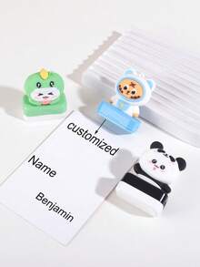 1 pieza de sello personalizado con forma de dibujo animado, un lindo sello de etiqueta personalizado para marcar y firmar artículos personales, personalizable con nombres, un regalo para amigos. - Multicolor - Ver 1