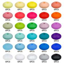QYDCX Contas de lentilha de silicone faça você mesmo, 6/30/50/100/1800 peças, 12 mm, 30 cores, cordão faça você mesmo e contas acessórias