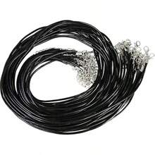 100 Buah Tali Kalung Hitam 50cm untuk Pembuatan Perhiasan dengan Gesper Lobster, Tali yang Dapat Diatur untuk Gelang dan Liontin, Perlengkapan Kerajinan DIY - Tali Kalung 50cm - View 14