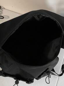 Original Dark-Toned Capacity Tactical Functional Backpack, Fashionable Casual Shoulder Crossbody Bag For Students, Comes With Astronaut Pendant