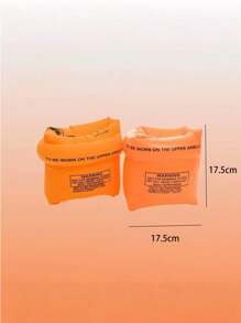 1 Pair Thickened PVC Inflatable Swim Arm Floats,Suitable For Swimming Pool With Head Rescue, Pool Atmosphere Splash Water, Swimming Beginners Arm Rings Life Jacket Assist Aids