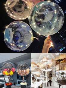 50 Pieces/25/10/3pcs Transparent Balloons, 10-36 Inch Transparent Wave Balloons, Can Be Filled With Balloons, Transparent Inflatable Air Helium Balloons, Perfect For Wedding Room Decoration, Party Decoration, And Birthday Party Decoration