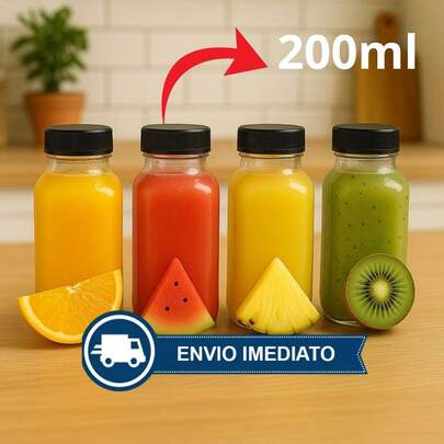 10 Garrafas PET 200ml / 300ml com Tampa para Sucos e Caldo de Cana Direto da Fábrica