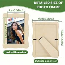 21pcs Modern Wooden Photo Frames – Horizontal Tabletop Frames, Wooden Finish For Desk Display, DIY Painting & Doodling Frames – Home Decor, Unique Birthday Gift For Garden, Courtyard & Festival Decoration​