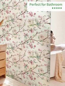 1PC Glass Privacy Film, Decorative Stained Glass Window Film, Sunshade Window Sticker, Home Use Electrostatic Adsorption Frosted Window Sticker, Suitable For Bathroom, Living Room, Home, Office Door Decoration Frosted Room Decor Home Decor Living Room Decor Curtains - Plum Bossom - View 1