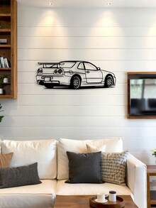 1pc, Car Silhouette Metal Wall Art, 15.74*5.86 Inches, Car Silhouette Metal Art Wall Decoration, Indoor And Outdoor Iron Wall Art, Home Patio Balcony Decoration, Housewarming/Wedding/Mother'S Day/Valentine'S Day/Easter/Halloween Gift