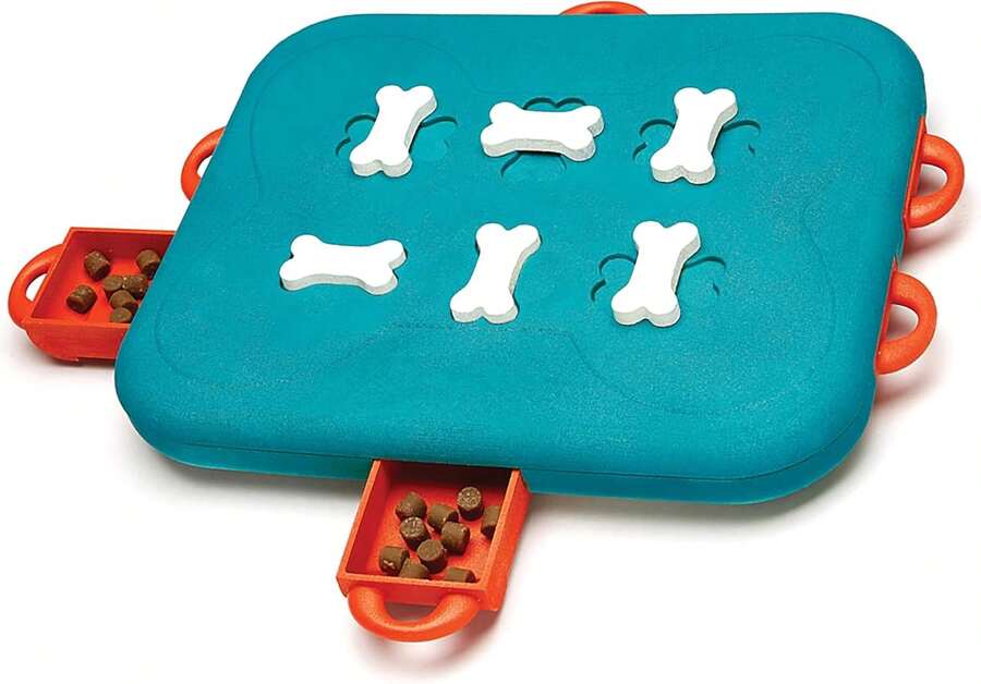 Outward Hound By Nina Ottosson Dog Smart Treat Puzzle Enrichment Toy, Level 1 Beginner, Orange - Dog Casino (Blue, Orange) - View 1