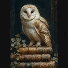 1pc/3PCS Wall Arts Posters Animals Botanical Antique Dark Academy Wind Bookstore Owl And Flower Books Illustration Poster Canvas Painting Wall Art Painting Home Library Decoration Frameless/Framed Canvas Art