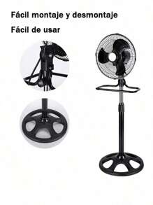 3 en 1 ventilador, swing ventilador vertical con 3 cuchillas de ventilador de metal, 18 "de diámetro, base sólida, viento extra grande, adecuado para dormitorio, sala de estar, hogar y oficina