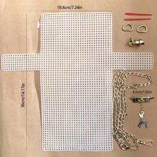 6pcs DIY Handbag Weaving Kit With Buttons, Clasps & Chains - White Mesh Crafting Set For Creative Projects,Stitch,Gifts, Crafts, Stitch, Personalized Gifts, Crochet, Adult Crafts, Sewing, Sewing Fabrics, Sewing Accessories, DIY, Crochet, Craft Kit,