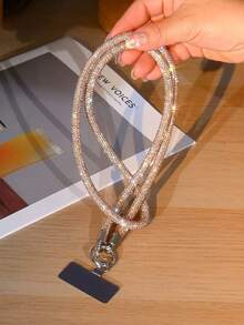 高级奢华全水钻斜链手链挂绳，多功能时尚百搭斜链带，可用作手机挂绳和腕带，坚固的防摔支架，带金属夹 - 彩色 - 查看 12