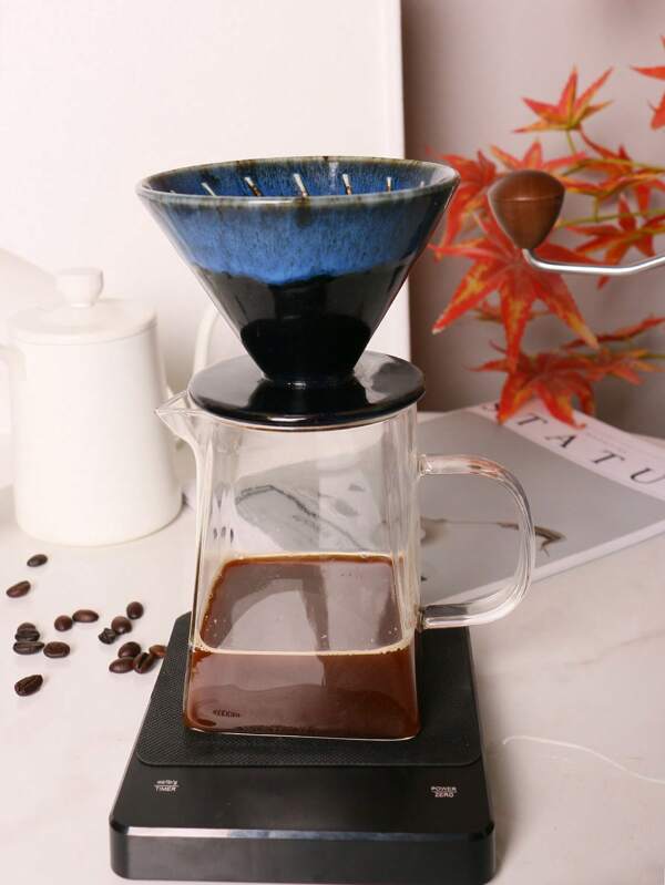 1 peça de filtro de café de cerâmica V60 para gotejamento, cafeteira de cerâmica para gotejamento, xícara de café artesanal para volta às aulas
