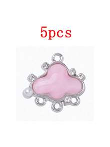 Set de 5 piezas de accesorios de estilo coreano con encantos de nube dulce y concha, material de aleación para manualidades de joyería, aretes, pulseras, collares, decoraciones para uso diario de mujeres