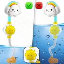 1pc Children Bathing Water Sprinkler Toy Sunflower & Rainbow & Cloud Shaped For Summer