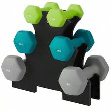 Juego de 3 Pares de Mancuernas con Soporte - Verde - Ver 3