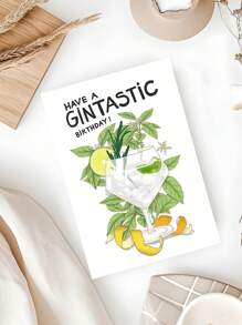 1 pièce Carte de vœux humoristique pour gin avec un design humoristique "Joyeux anniversaire", incluant une enveloppe. Une carte convenant à la famille, aux amis et aux collègues, un petit cadeau parfait.