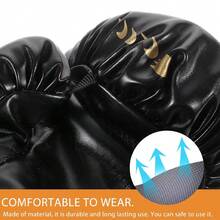 1 对虎拳散打格斗跆拳道武术拳击手套拳击手套 PU 皮革虎纹格斗手套，拳击手套用于手部保护，男女成人拳击手套 - 彩色 - 查看 5