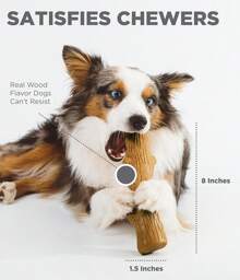 Juguete masticable duradero para perros Dogwood, grande - Palo masticable de larga duración hecho con madera real - Fabricado en EE. UU., L