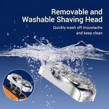 Compact Electric Smart Shaver, Portable Beard Trimmer, Men's Travel Razor, Dual Blade, 360° Precision Shaving, Digital Display, Waterproof, Detachable Cleaning, With Type-C Charging Cable And Cleaning Brush (300mAh)