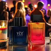 Red & Blue Gentleman's Fragrance Gift Set|LOVE'S RED FLAME SPICY WOOD & YCZ FRESH & FRUIT|RED & BLUE DUALS - WARM & COLD AS YOU WANT TO BE|50mL/1.7Oz Per Bottle - Double Bottles For Long Lasting Scent|Valentine's Day-Birthday-Father's Day Exclusive Gifts - 紅色和藍色 - 查看 1