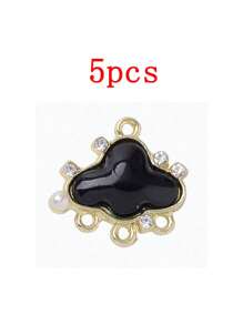 Set de 5 piezas de accesorios de estilo coreano con encantos de nube dulce y concha, material de aleación para manualidades de joyería, aretes, pulseras, collares, decoraciones para uso diario de mujeres