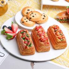 1/3pcs Realistic Faux Bread Food Model For Birthday Party Display, Home Decor, Baking Photography Prop (Handmade, Cannot Guarantee Exact Consistency) - Multicolor - View 5