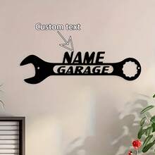 Customized Metal Garage Sign - Personalized Wrench Design, Customizable Name, Perfect For Dad And Grandpa's Garage Decor, Ideal Father's Day Gift. Multi-Functional, Durable, Stylish, Reusable, Refined, Modern, Customizable, Personalized, Unique. Ideal Gift For Him, Her, Boyfriend, Dad