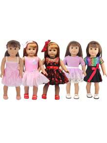 1pc Doll Clothes Set For 18-Inch American Dolls, Doll Princess Dress, Doll Tulle Skirt, Doll Floral Dress, Doll Sleeveless Dress, Fashion Doll Accessories Gift For Girls' Dolls' Birthday, Holiday, And Toys