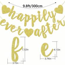 金色和玫瑰金从此幸福快乐横幅 - 10 英尺 | 闪光从此幸福快乐标志，用于新娘送礼会装饰 | 婚礼送礼会装饰 | 家庭派对、订婚派对的婚礼装饰