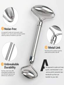 Zestaw 1/2 szt./zestaw wałków do masażu twarzy ze stali nierdzewnej i gua sha - metalowy wałek do masażu twarzy, metalowy gua sha, narzędzia do masażu twarzy redukujące obrzęki, drenaż limfatyczny, napięcie twarzy, masażery do pielęgnacji skóry, uroda, produkty do pielęgnacji skóry, spa, pielęgnacja ciała, narzędzia do pielęgnacji skóry, pielęgnacja twarzy, akcesoria kosmetyczne, masaż, narzędzie do masażu twarzy, wałek do masażu twarzy