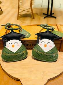 1 pieza Llavero compacto y lindo de gorra de graduación, colgante de mochila como regalo