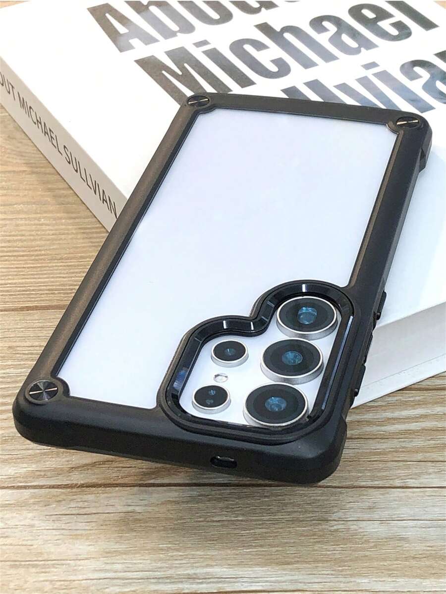 Military Industry Anti-Fall Matte Sillicone Border Clear Phone Case Compatible With Samsung Galaxy S25 S24 Plus S23 S22 Ultra A55 A54 A35 A15 A14 5G Luxury Four Corners Anti-Drop Shockproof Protect Bumper Cover