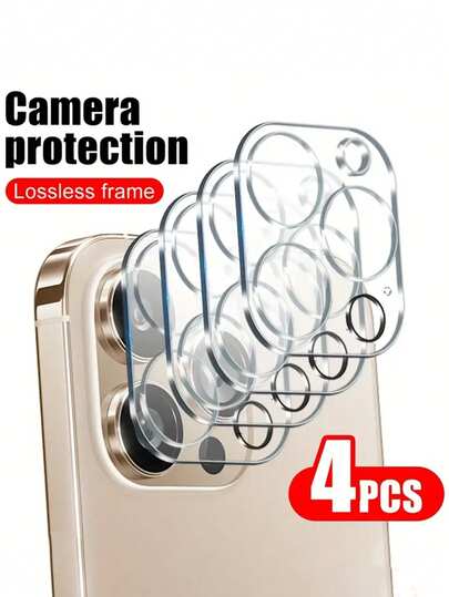 4片装全覆盖摄像头镜头钢化玻璃屏幕保护膜，兼容 16/16 Pro/16 Plus/16 Pro Max、15 Pro/15 Plus/15 Pro Max；兼容14 Plus/14 Pro/14 Pro Max、13 Pro/13 Pro Max、12/12 Pro/12 Pro Max、11/11 Pro/11 Pro Max；生日礼物，送给家人朋友的礼物；镜头保护膜，手机配件；防水、防震、防摔；防刮花、防指纹