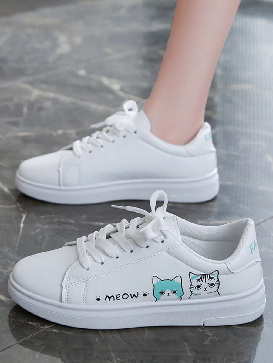 青少年系带卡通低帮休闲运动鞋，简约又运动 - 藍色 - 查看 1