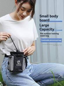 1pc Multifunctional Waterproof Portable Pet Waist Bag, Minimalist Solid Color Compact Large Capacity Dog Walking Training Snack Bag, Essential Supplies For Cats, Teddy And Outdoor Activities - Multicolor - View 4