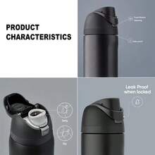 Owa Laa Black Mug 32 Oz (945 Ml) With Straw, Holds Heat For Over 24 Hours, Insulates Hot And Cold, Makes Coffee, Frozen Drinks, Beautiful Look, Exquisite Craftsmanship, Great For Camping, Work, Indoor And Outdoor Use! - 黑色 - 查看 6