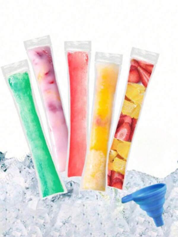 30/50/100 قطعة من أكياس الثلج المصنوعة من مواد غذائية درجة PE. بتصميم بسيط وعملي، لها مظهر شفاف بدون أنماط وهي بشكل شريط طويل.