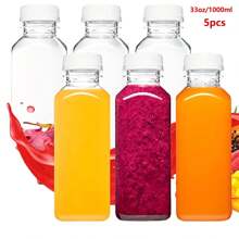 5/10/15 Pack Small Plastic Bottles For Liquids - Ginger Shot Bottles With Caps, Wellness Juice Shot - Freezer Friendly, Leak Proof, 4 Oz 5oz 8oz 12oz 16oz BottlesEmpty Plastic Juice Bottles, Reusable Water Bottles, Clear Bulk Drink Containers Thanksgiving, Halloween, And Christmas Are Applicable