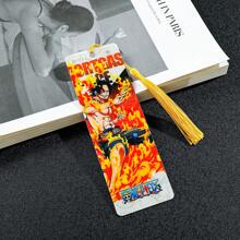 bandai Marcador de livro de acrílico One Piece com borla, produtos da One Piece, presentes para fãs, material escolar, volta às aulas