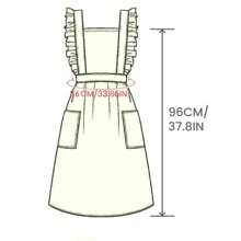 1 Pieza Delantal, Estilo Vintage Talla Grande para Mujer con Volantes, 2 Bolsillos, Ajustable con Cordones Plisados y Encaje, Adecuado para Limpieza del Hogar/Cocina/Actividades al Aire Libre/Restaurante, Cafetería, Floristería, Estudio de Arte, Salón de Belleza y Otros Lugares de Trabajo
