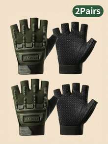 2 双儿童运动防护半指手套，半指骑行手套防滑露指自行车骑行手套防震运动训练手套，适合男孩和女孩 - 2pairs - 查看 9