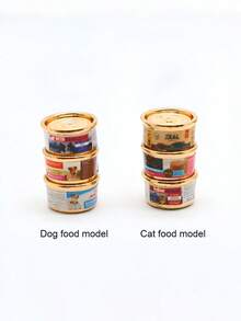 Miniature Realistic Canned Pet Food, Doll House Animal Food Model, Tiny Toy Pet Food, Playset Accessories Canned Dog & Cat Food, Openable Canned Food Prop, Feeding Game Supplies - Multicolor - View 5